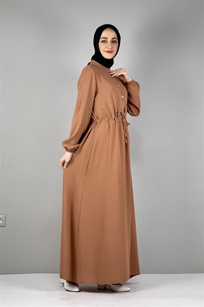 Belden Bağcıklı Aerobin Elbise SOĞAN KABUĞU - Thumbnail