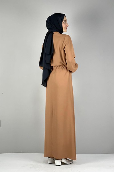 Belden Bağcıklı Aerobin Elbise SOĞAN KABUĞU - Thumbnail