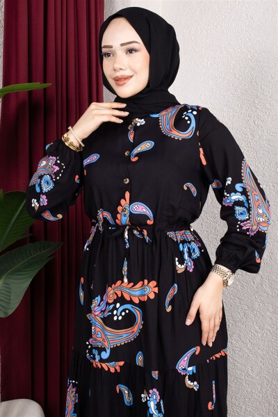 Beli Tünelli Zarif Elbise ORANJ - 3