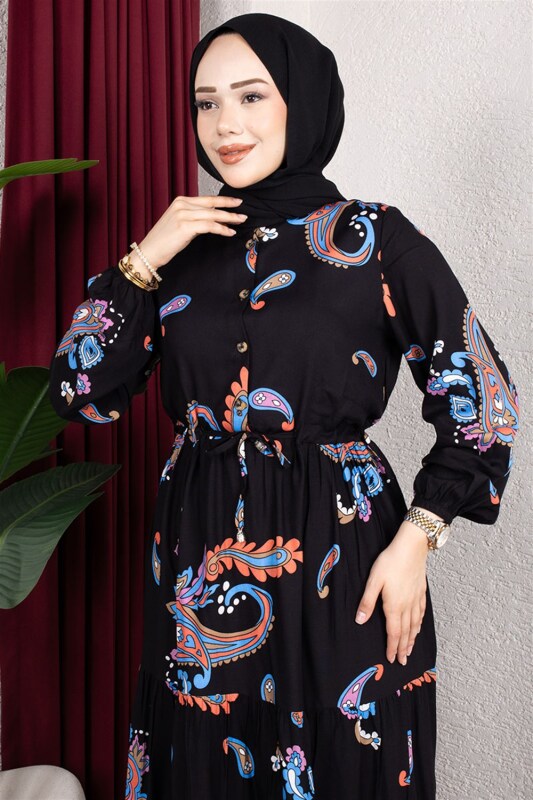 Beli Tünelli Zarif Elbise ORANJ - 3