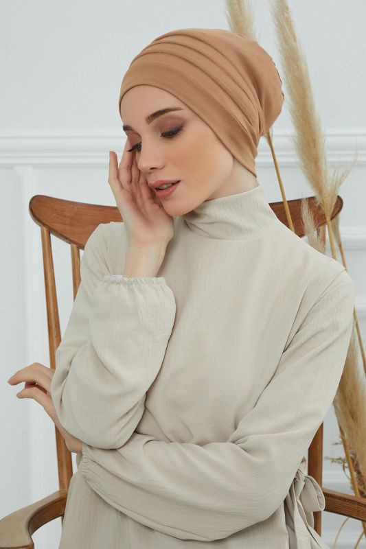 Bere Model Tesettür Bone,B-34 Açık Kahverengi - 2