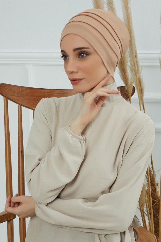 Bere Model Tesettür Bone,B-34 Sütlü Kahve - 2