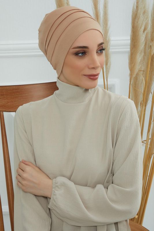 Bere Model Tesettür Bone,B-34 Sütlü Kahve - 3