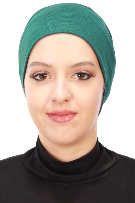 Beret Model Hijab Bonnet, B-35 Dark Green - 1