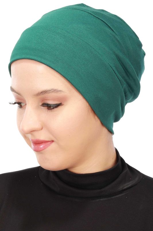 Beret Model Hijab Bonnet, B-35 Dark Green - 2