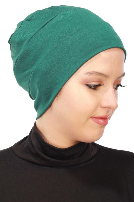Beret Model Hijab Bonnet, B-35 Dark Green - 3