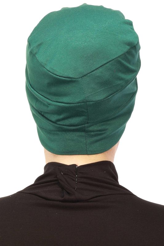 Beret Model Hijab Bonnet, B-35 Dark Green - 4