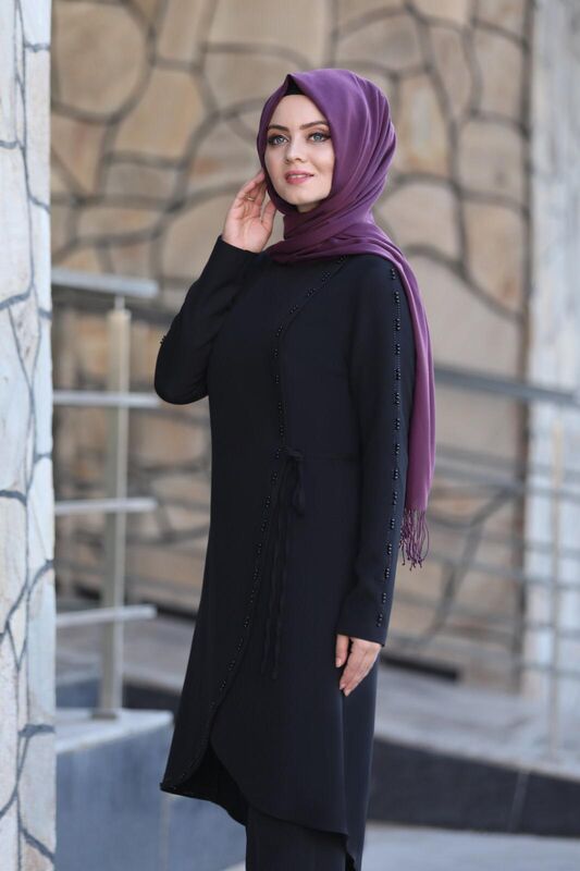 Boncuk İşlemeli Takım mdc 5434 Siyah - 1