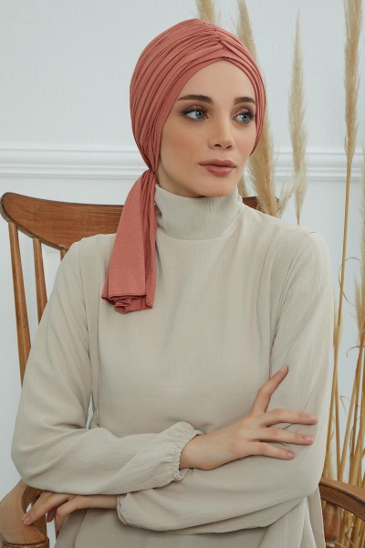Büzgülü Penye Bone,B-1 Somon - Thumbnail