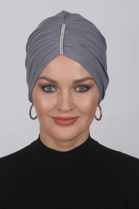 Puckered Stone Bonnet Gray - 1