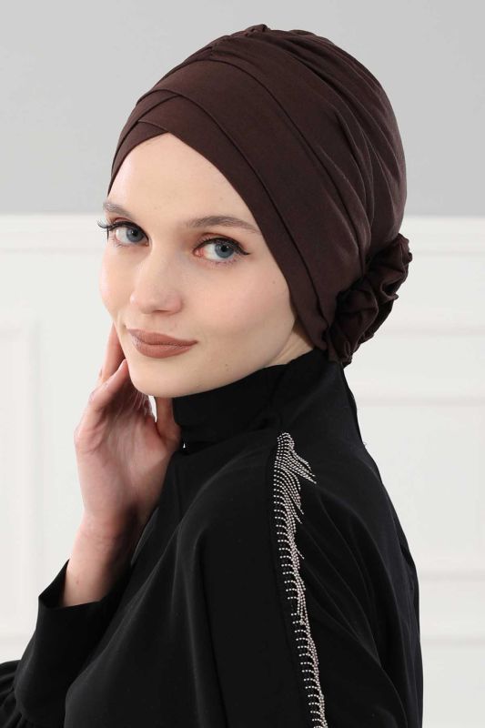 Cross Rose Bonnet,B-26 Brown - 4