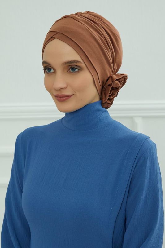 Cross Rose Bonnet,B-26 Dark Brown - 1