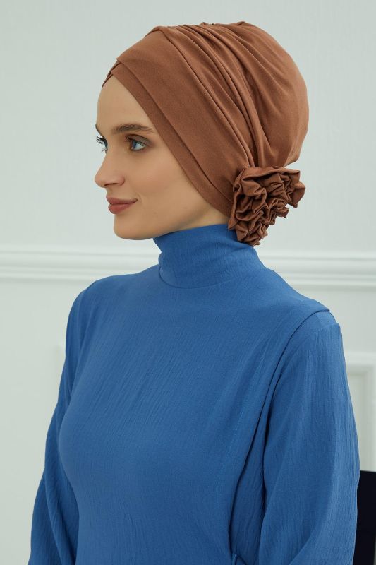 Cross Rose Bonnet,B-26 Dark Brown - 2