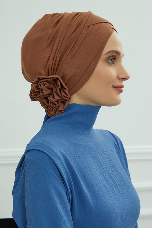Cross Rose Bonnet,B-26 Dark Brown - 4