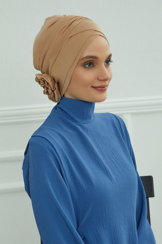 Cross Rose Bonnet, B-26 Milk Coffee - 4