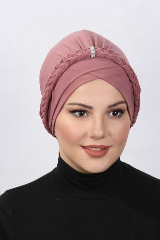 غطاء محرك السيارة مزدوج محبوك وردة مغبرة - 1