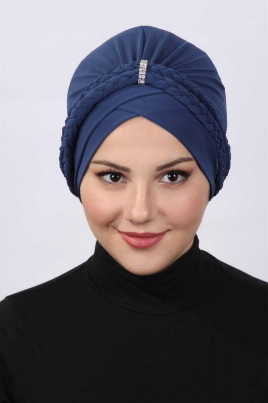 غطاء محرك السيارة مضفر مزدوج نيلي - 1