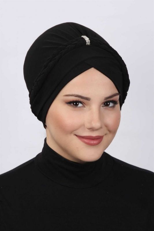غطاء محرك السيارة مزدوج محبوك باللون الأسود - 1