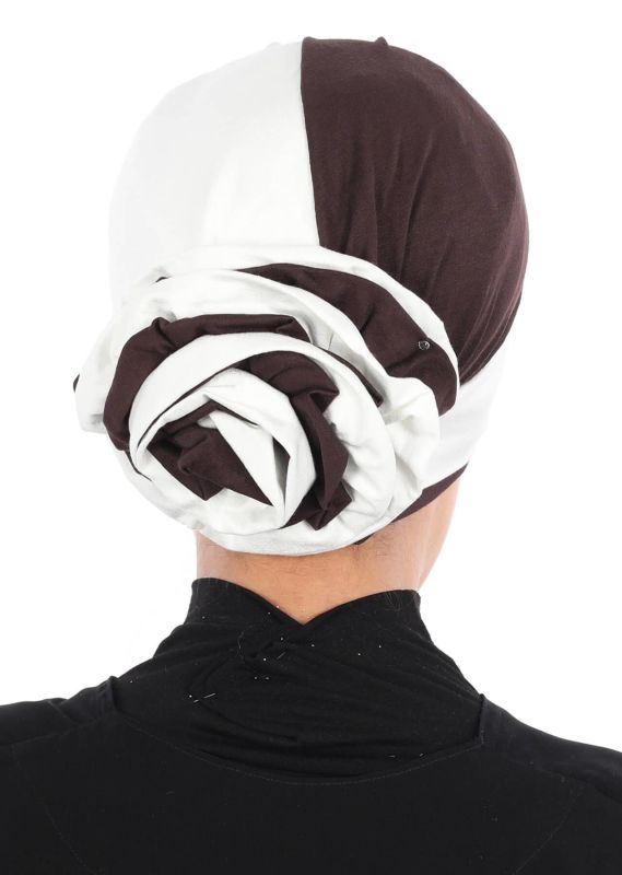 Double Color Rose Bonnet,B-28 Cream - Brown - 5
