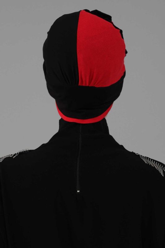 Double Color Rose Bonnet,B-28 Black - Red - 6