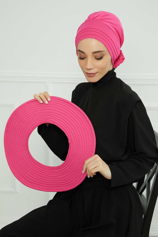 Çıkarılabilir Penye Şapka Bone,S-2P Fuşya - 6