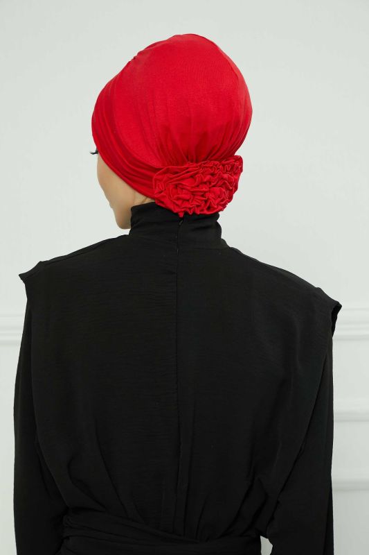 Removable Combed Cotton Hat Bonnet,S-2P Red - 8