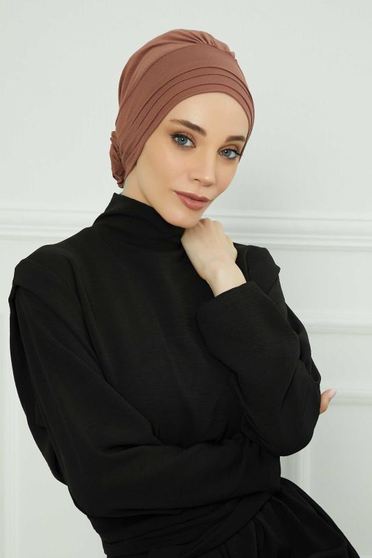 Çıkarılabilir Penye Şapka Bone,S-2P Koyu Kahverengi - 7