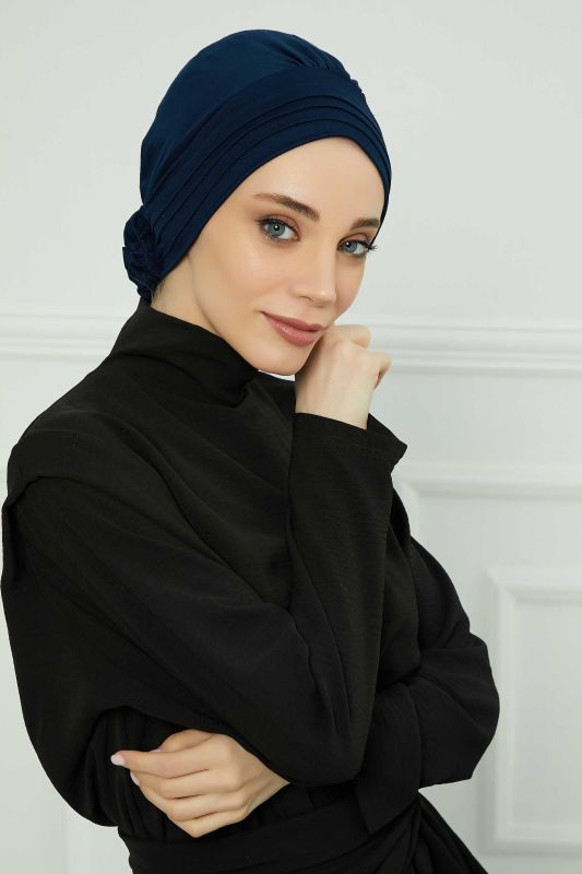 Çıkarılabilir Penye Şapka Bone,S-2P Lacivert - 7