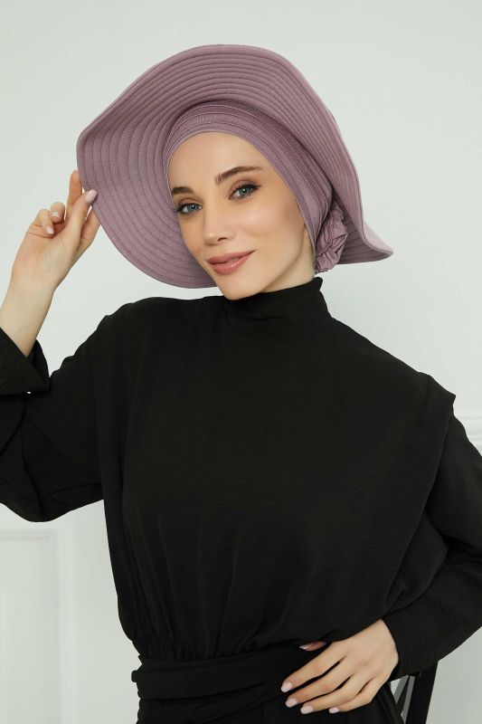 قبعة من القطن الممشط قابلة للإزالة، S-2P أرجواني - 1