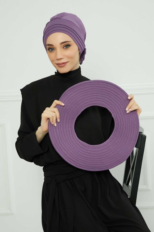 Çıkarılabilir Penye Şapka Bone,S-2P Mor 2 - 4