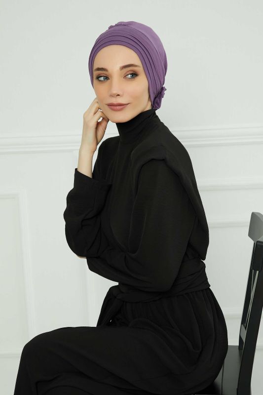 Çıkarılabilir Penye Şapka Bone,S-2P Mor 2 - 5