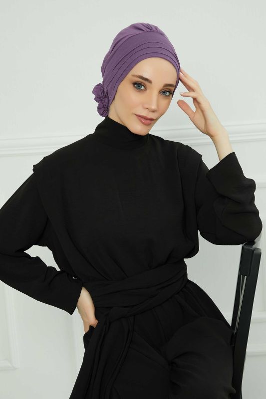 Çıkarılabilir Penye Şapka Bone,S-2P Mor 2 - 6