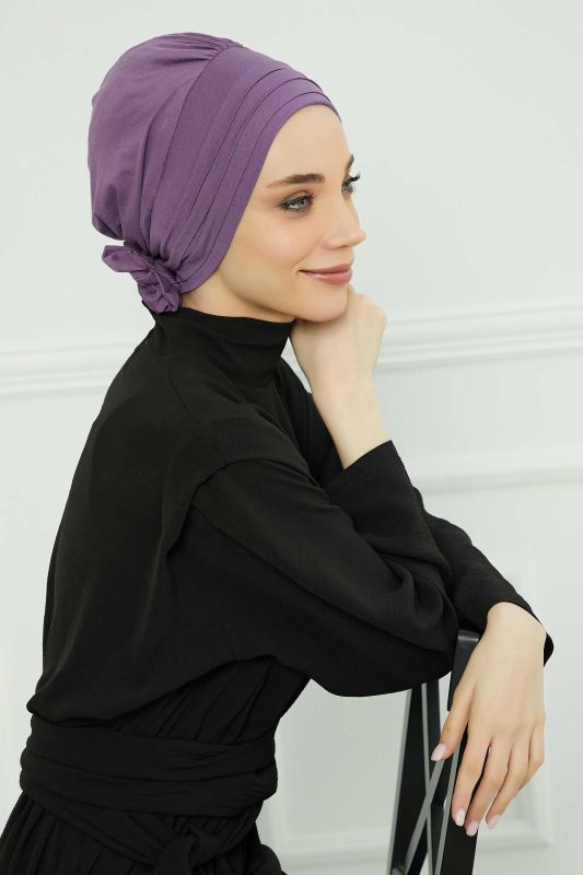 Çıkarılabilir Penye Şapka Bone,S-2P Mor 2 - 7