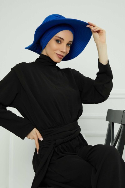 Moda Çizgi - Çıkarılabilir Penye Şapka Bone,S-2P Saks Mavisi
