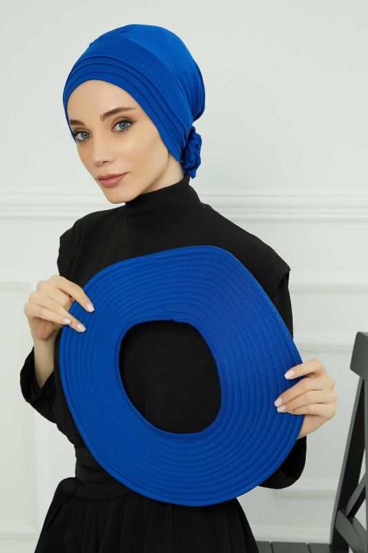 Çıkarılabilir Penye Şapka Bone,S-2P Saks Mavisi - 5