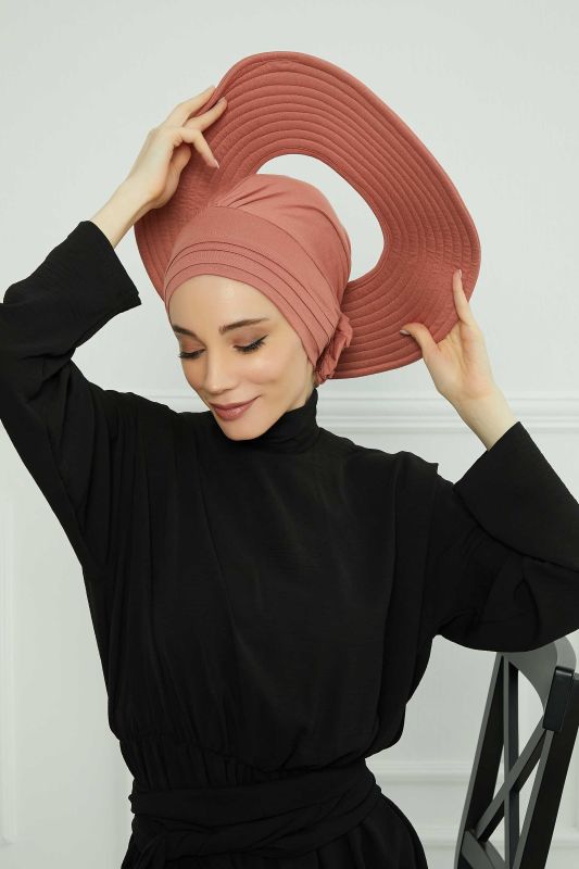 Çıkarılabilir Penye Şapka Bone,S-2P Somon - 5