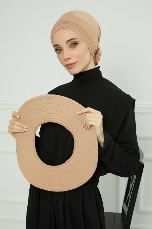 Çıkarılabilir Penye Şapka Bone,S-2P Sütlü Kahve - 5