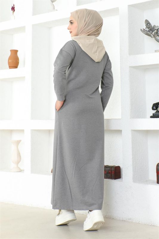 Çizgili Spor Elbise GRİ - 5
