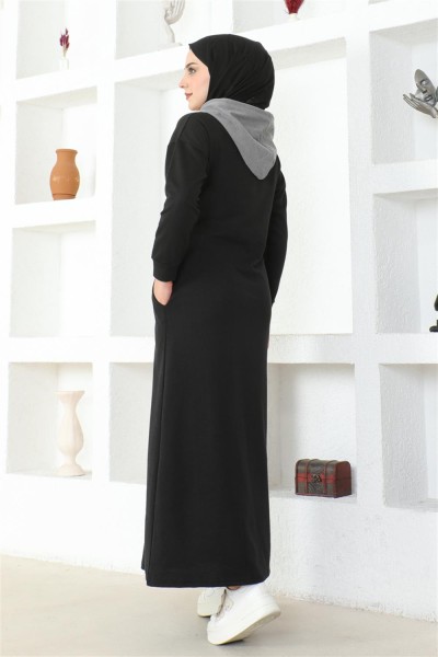 Çizgili Spor Elbise SİYAH - Thumbnail