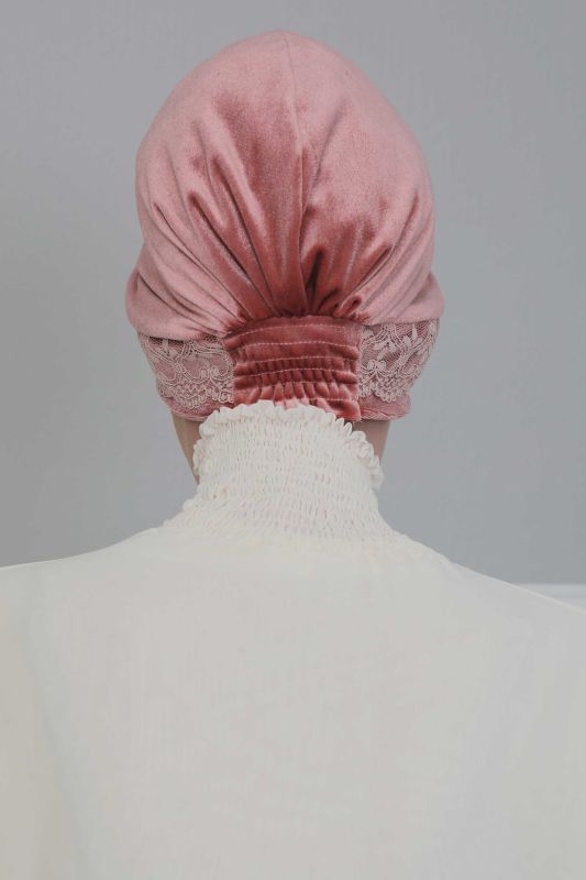 بونيه مخملي من الدانتيل، B-22K Dusty Rose - 4