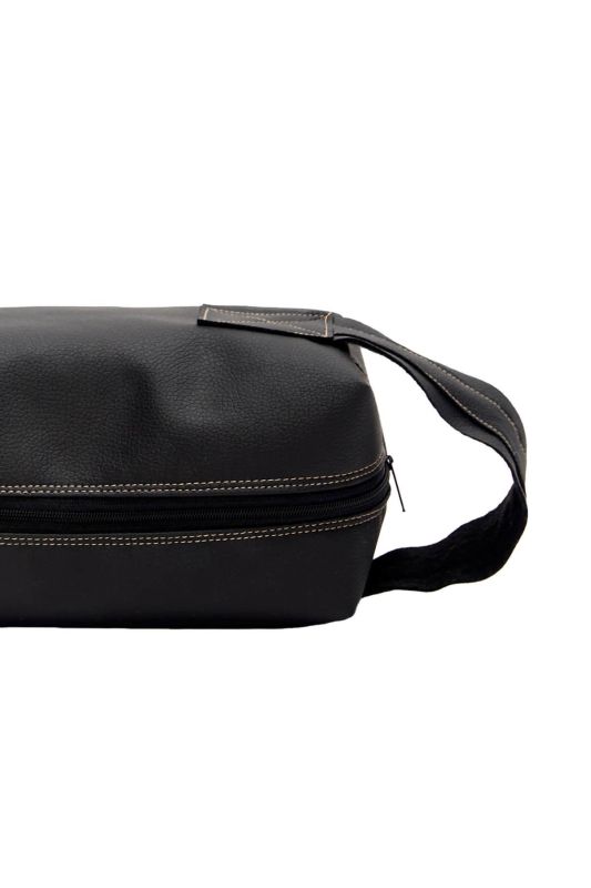 Leather Makeup Bag,CM-1 Black - 2