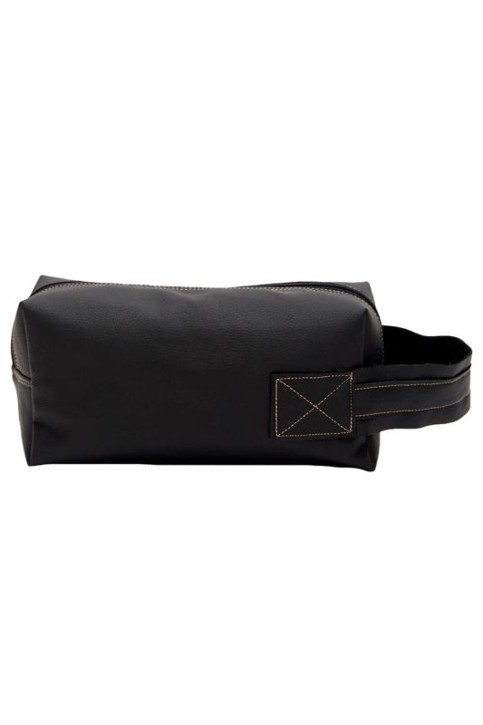 Leather Makeup Bag,CM-1 Black - 3