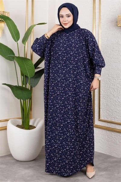 SGS - Desenli Bürümcük Elbise LACİVERT