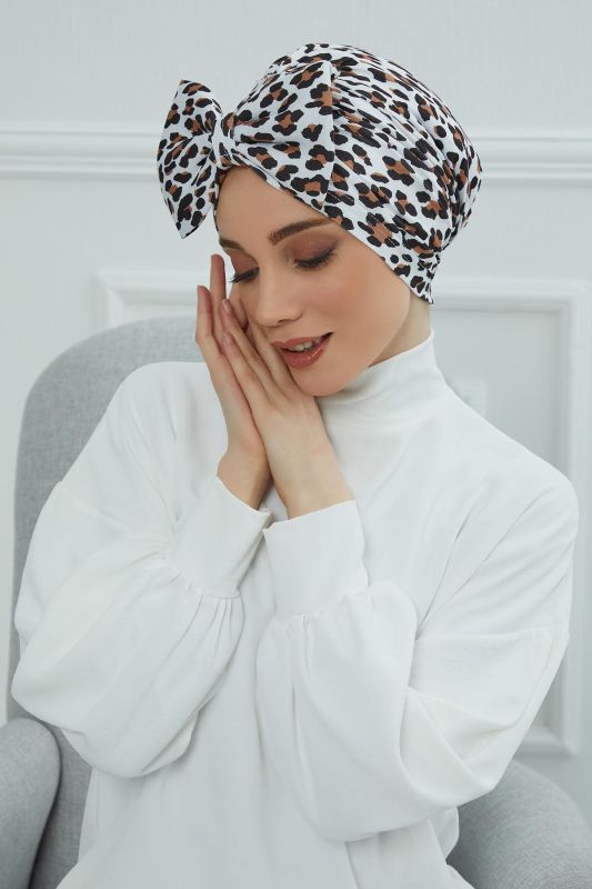 Desenli Dev Fiyonklu Bone,B-11YD Desen 29 - 2