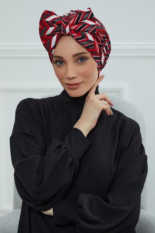Desenli Dev Fiyonklu Bone,B-11YD Desen 33 - 1