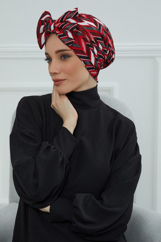 Desenli Dev Fiyonklu Bone,B-11YD Desen 33 - 4