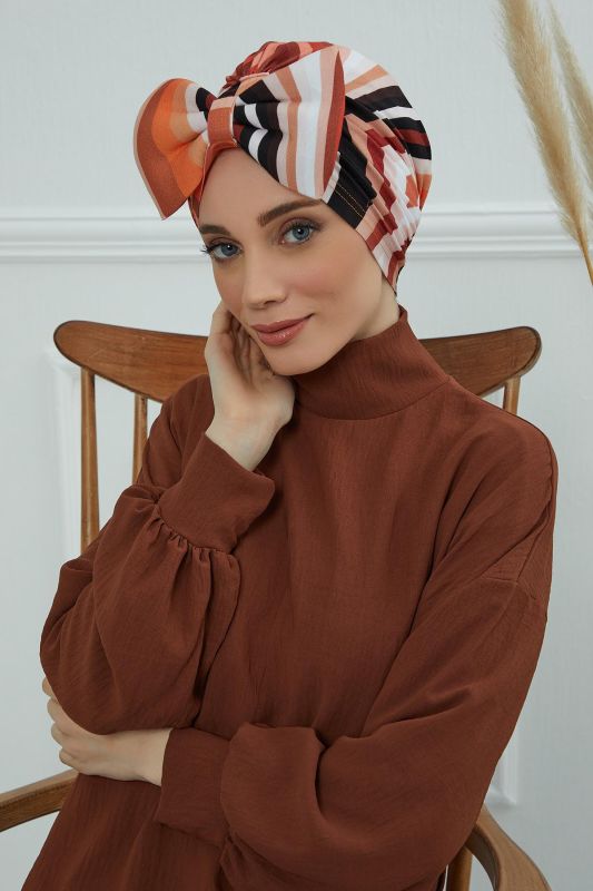 Desenli Dev Fiyonklu Bone,B-11YD Desen 35 - 4