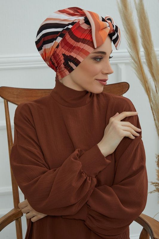 Desenli Dev Fiyonklu Bone,B-11YD Desen 35 - 5