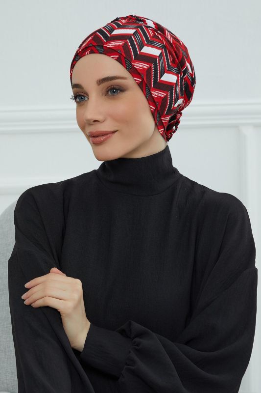 Patterned Combed Cotton Bonnet,B-53YD Pattern 33 - 1