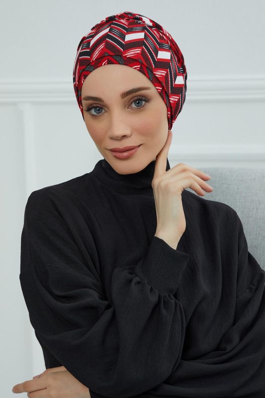 Patterned Combed Cotton Bonnet,B-53YD Pattern 33 - 6